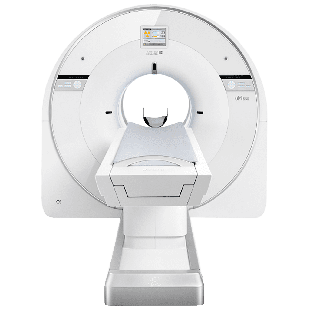 United Imaging uMI 550 Digital PET/CT Scanning NYC machine for low-dose, high-resolution imaging.